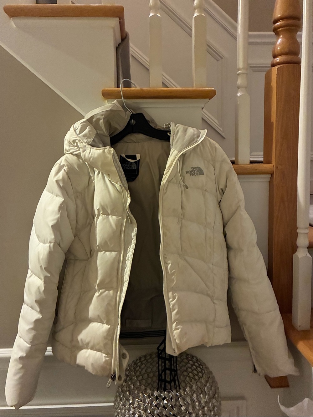 The North Face Women’s White Hooded Puffer Jacket